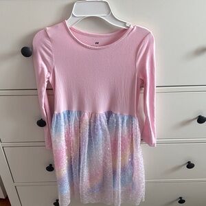 H&M Pink and Pastel Long Sleeve Dress